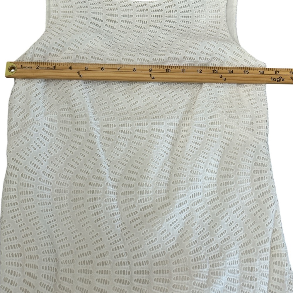Lilly Pulitzer Rosemary Dress White Eyelet Sleeveless Ruffle Hem Summer Size 4 - Picture 9 of 10